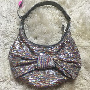 Beautiful Betsey Johnson Rainbow Sequin Bow Purse